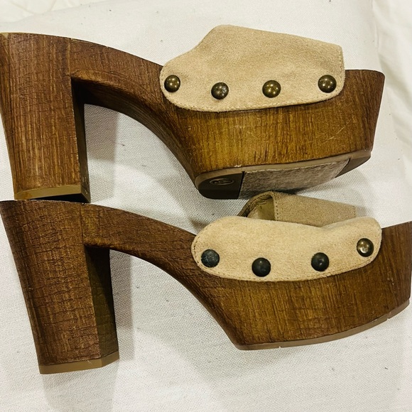 Vintage y2k candies Tan Suede Platform Mules - Picture 3 of 5